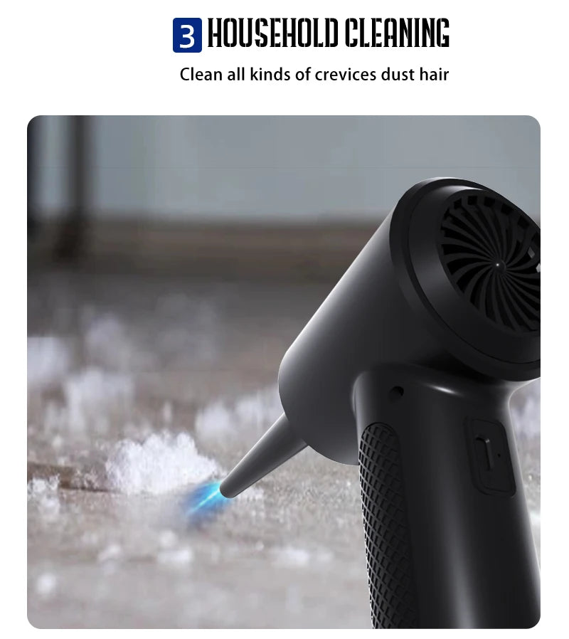 Compressed Air Duster for Computers Protable Cordless Air Blower Computer Cleaning with LED Light for PC Keyboard Crumbs Car